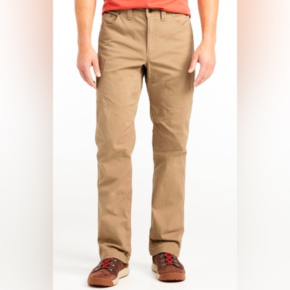 EUC LL Bean Riverton Canvas Utility Pants Men’s Size 33x30 Tan Khaki Stretch - Picture 2 of 6